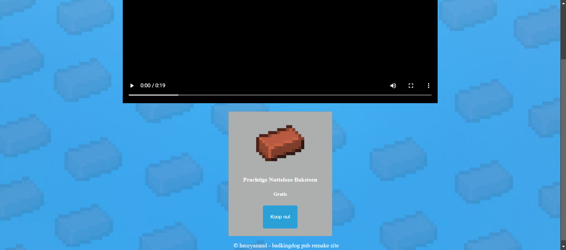 Eerste pagina van de pnb site