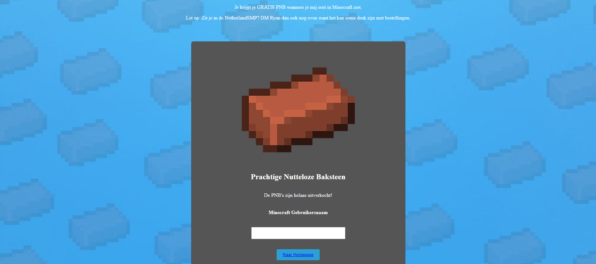 Eerste pagina van de pnb site